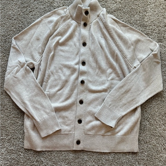 Men's Banana Republic Gray Cardigan Sweater button Up Organic Cotton Size XL - Picture 2 of 8